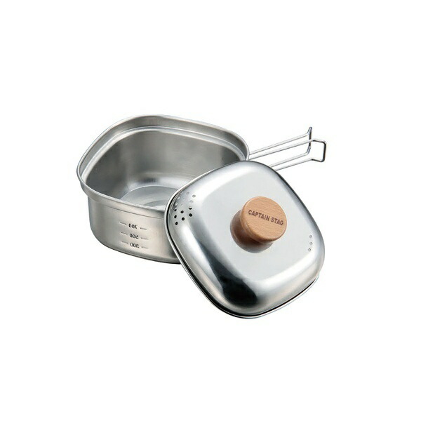 CAPTAIN STAG Stainless Steel Square Ramen Cooker 1.3L Stainless Steel Made in Japan Tsubame Sanjo UH-4202