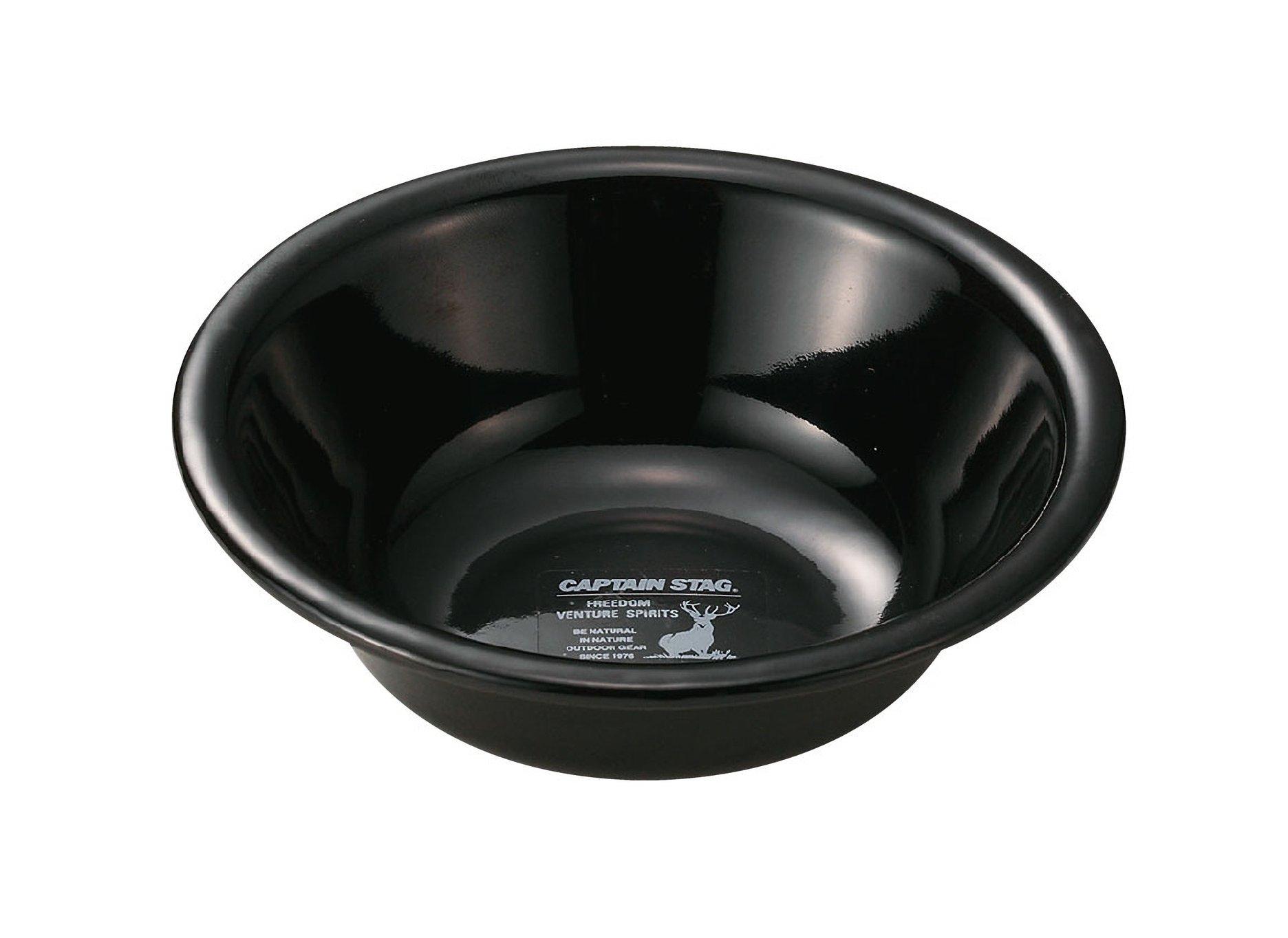 CAPTAIN STAG BBQ Bowl Enamel Bowl 16cm Black CS Black Label UH-520