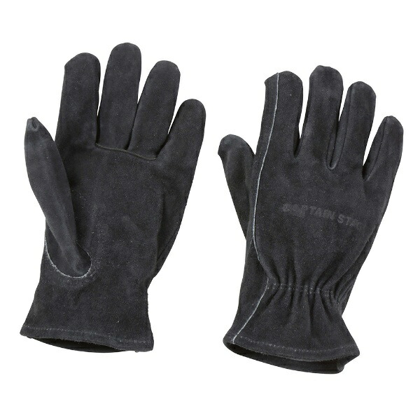CAPTAIN STAG Outdoor Camping BBQ Gloves Leather Gloves Cowhide Black UG-3279