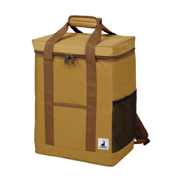 CAPTAIN STAG Insulated Cooler Bag Square Backpack-Style Cooler Bag Brown Duck UE-621 Dimensions: Width 34 × Depth 23 × Height 45 cm