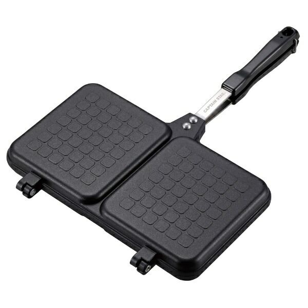 CAPTAIN STAG Hot Sandwich Maker Hot Sandwich Toaster Twin Sandwich Toaster Flat Cast Aluminum Teflon-Coated Direct Heat UG-3087