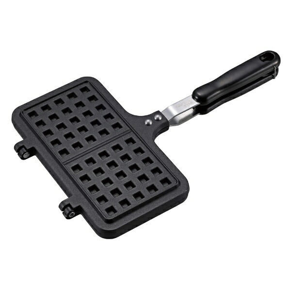 CAPTAIN STAG Hot Sandwich Maker Hot Sandwich Toaster Waffle Maker Cast Aluminum Teflon-Coated Direct Heat UG-3088 Black Product Size: (Approx.) Width 220 × Length 335 × Thickness 34 mm