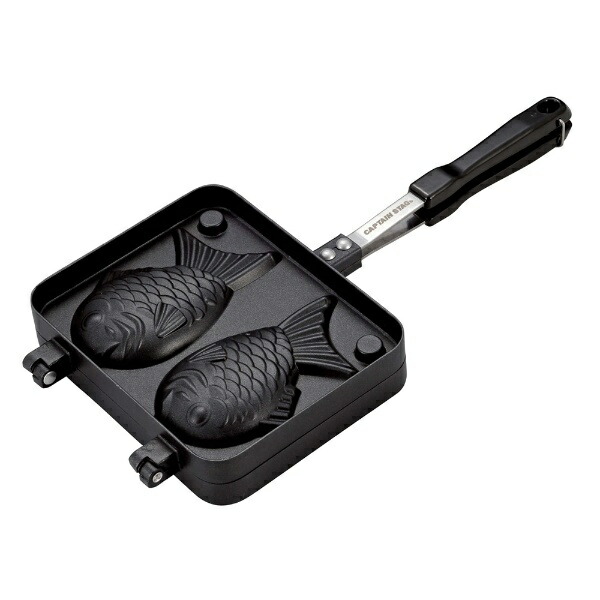 CAPTAIN STAG Hot Sandwich Maker Hot Sandwich Toaster Taiyaki Maker Cast Aluminum Teflon-Coated Direct Heat UG-3089