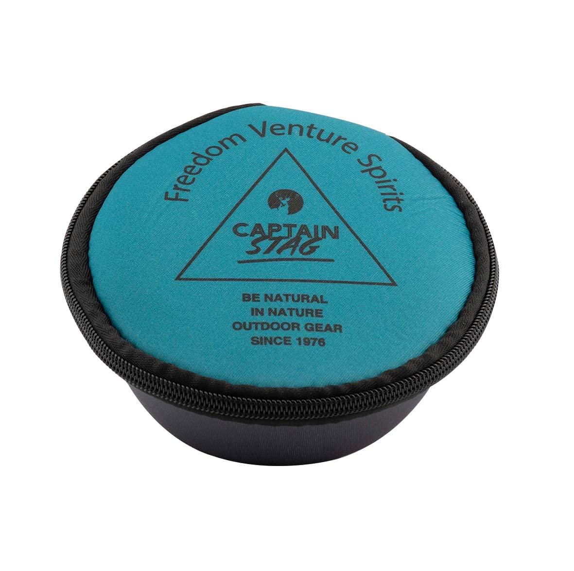 CAPTAIN STAG Shera Cup Case 320 with Pocket Triangle/Green UH-3047 Outer Diameter 135 x Height 70mm