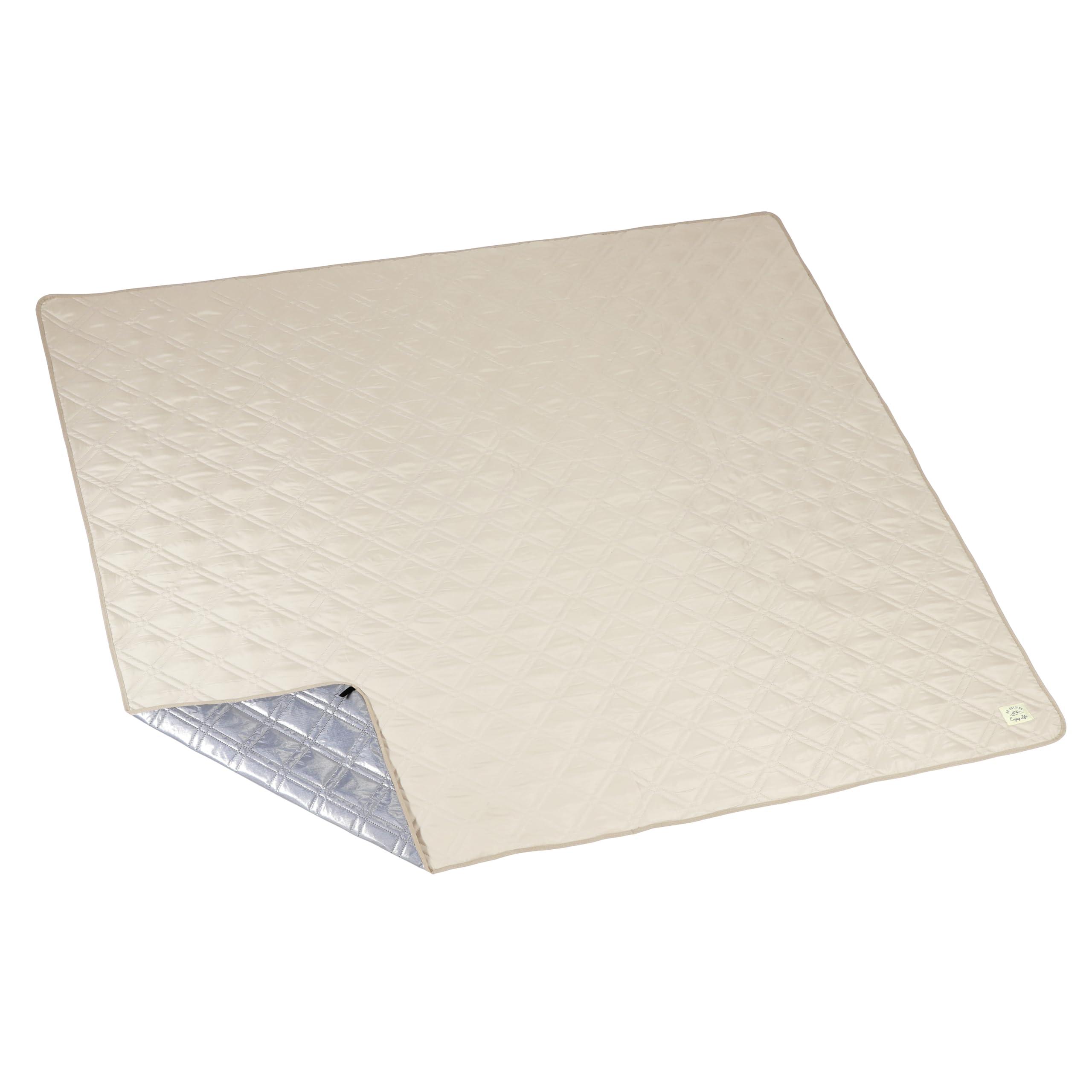 CAPTAIN STAG Leisure Sheet Mat Water-Repellent Quilted Leisure Sheet 200×180cm with Loops Khaki Monte UB-3070