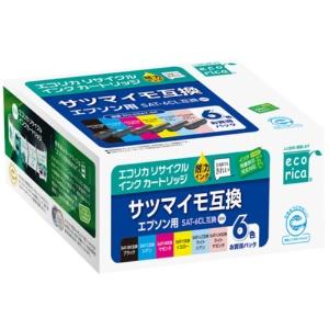 Ecolica Recycled Ink Cartridge 6-Color Pack (Dye) [Epson: SAT-6CL Compatible] ECI-ESAT-6P 1 Box (6 Cartridges: 1 Each Color)