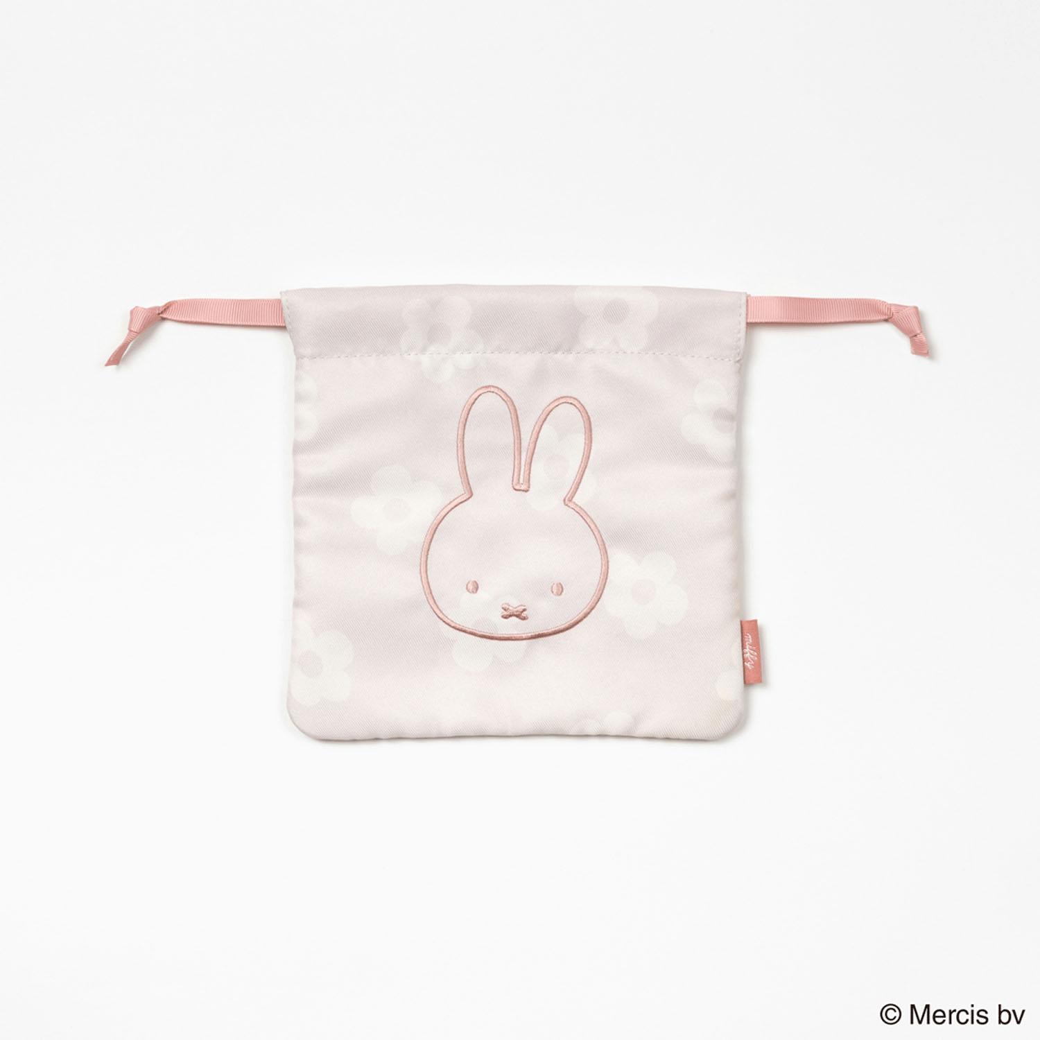 MIFFY FLOWER Drawstring Pouch Pink Miffy