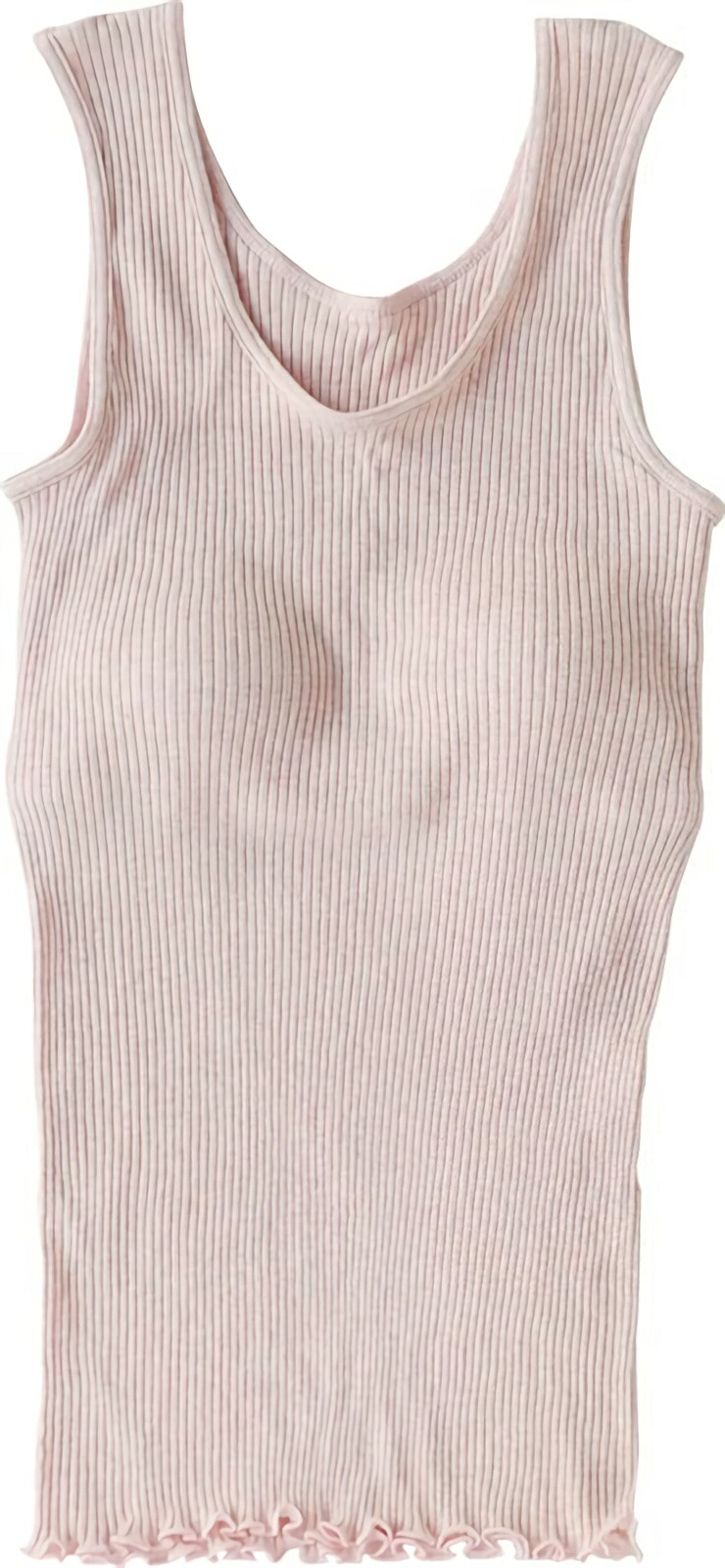 [Seamless] Organic Cotton Ribbed Cup Tank Top Pink