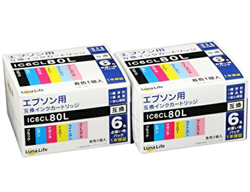 World Business Supply Luna Life Compatible Ink Cartridges for Epson IC6CL80L 6-Pack × 2 Value Set LN EP80/6P*2PCS