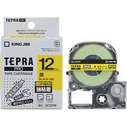 KING JIM Tepla PRO Strong Adhesive Tape 12mm Yellow KJ-SC12YWX5