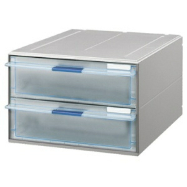 Kokuyo Letter Case Transparent Drawers A4 Deep 2-Tier LC-UNT202M