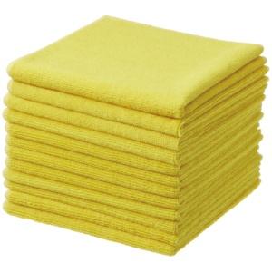 Bonstar Microfiber Cloth 40×40cm Large Size Thick Car Wash Wiping Kitchen Cleaning Room Cleaning 12 Sheets Yellow