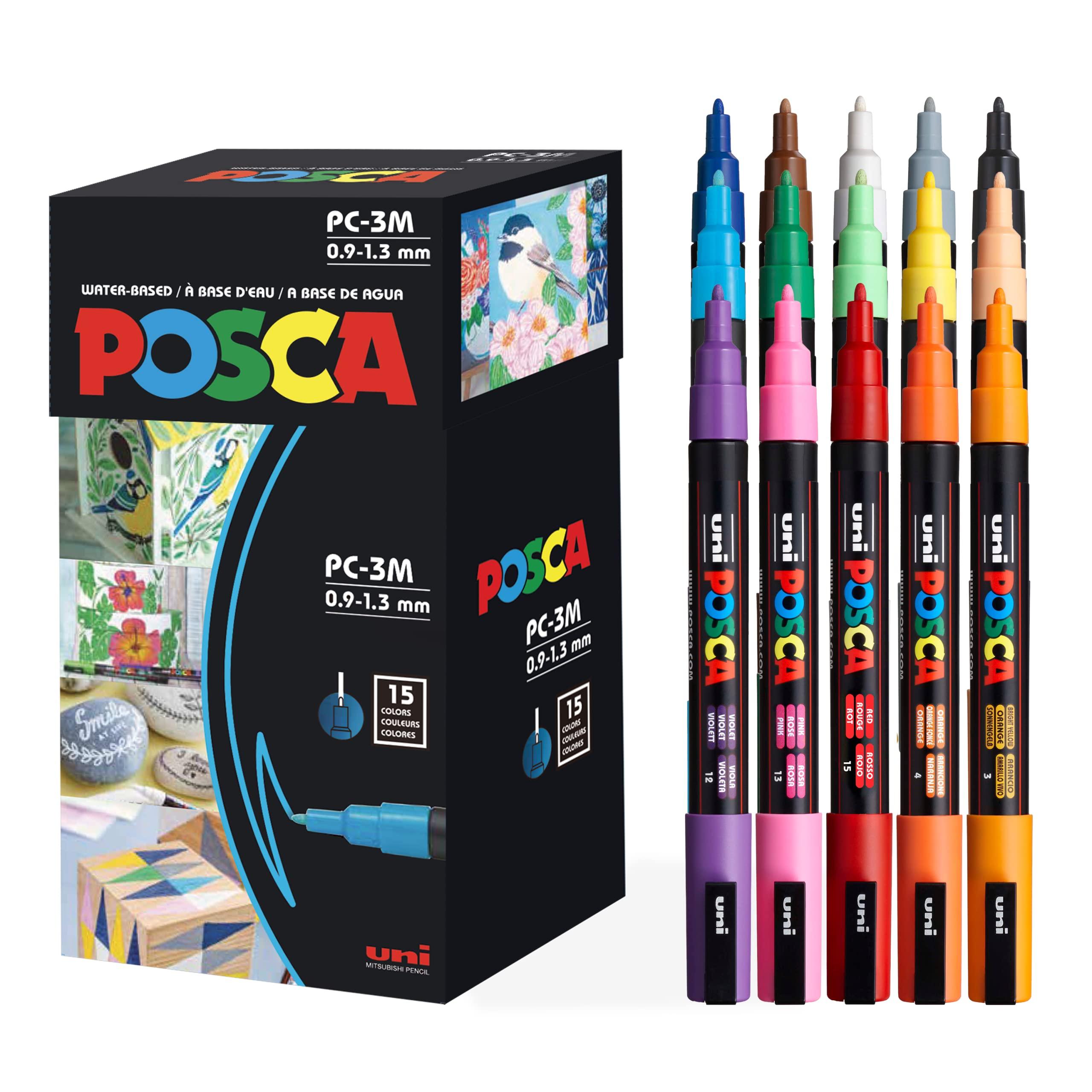 POSCA Mitsubishi Pencil Water-Based Marker POSCA Fine Tip Round Tip 15 Colors PC3M15C