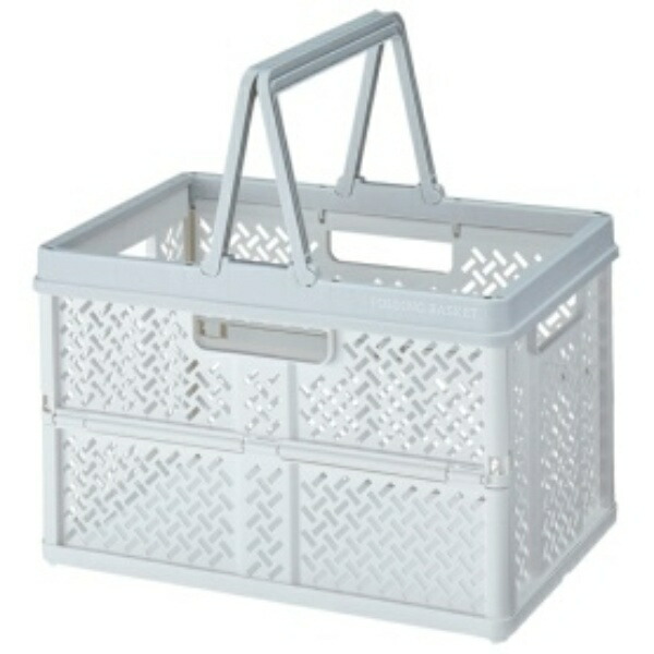 Tenma Foldable Storage Box with Handle - Compact When Folded Finished Product Folding Basket - Medium Size Folding Container with Room-Friendly Design Oricon Basket Basket Perfect for A4 Files Plastic