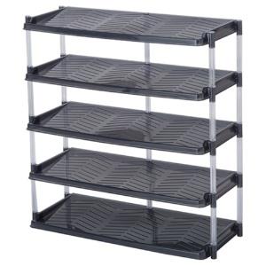 Heiwa Kogyo Shoe Rack Triple 5-Tier 5-Tier Triple GY Clear Gray