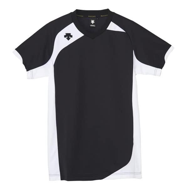 [Descente] T-Shirt Short Sleeve Volleyball Classic Sweat-Wicking Unisex Men's Women's Practice BLK (DSS-4720B) S