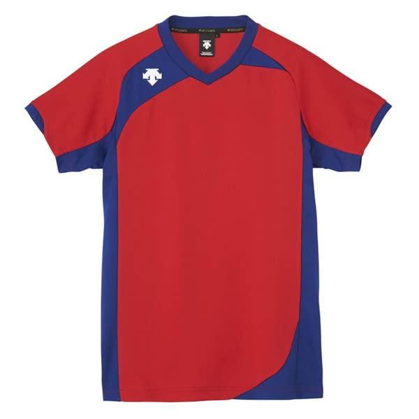 [Descente] T-Shirt Short Sleeve Volleyball Classic Moisture-Wicking Unisex Men's Women's Practice RED (DSS-4720B) M