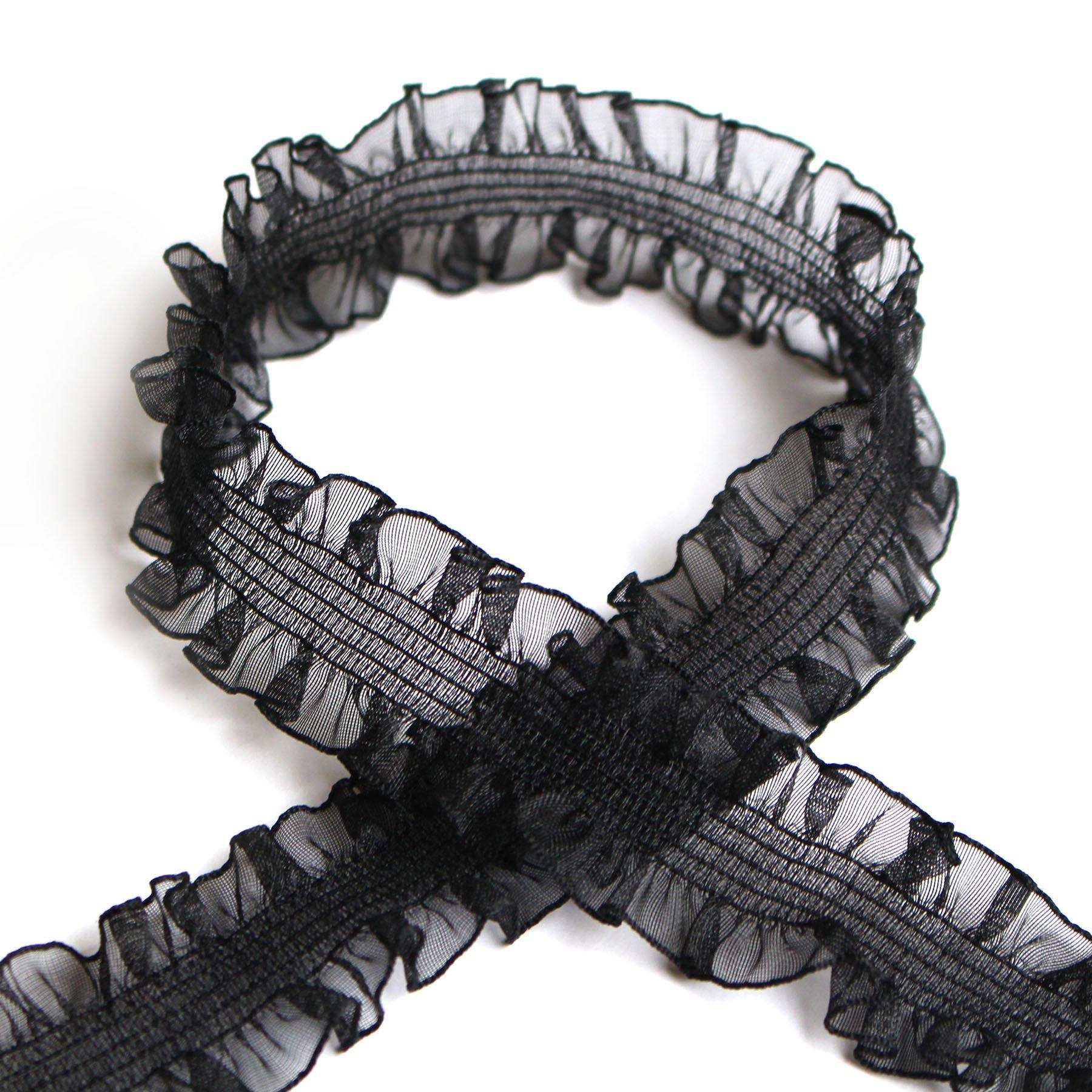 Blanc de Core Ribbon with N-Rubber Insert Organza No.9750-25 24mm × 5m