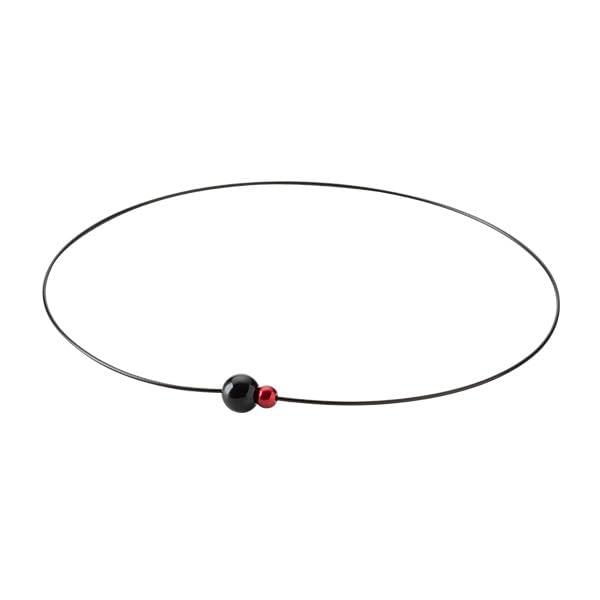 Phiten RAKUWA Necklace Wire EXTREME Mirror Ball Twin Black/Red 40cm