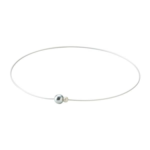 Phiten RAKUWA Necklace Wire EXTREME Mirror Ball Twin Light Blue/Pearl 45cm