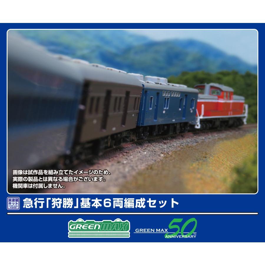Green Max N Gauge Limited Express “Karukachi” Basic 6-Car Set Unpainted Economy Kit Model Railroad Passenger Car 970