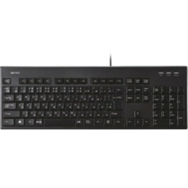 BUFFALO USB Wired Full-Size Keyboard, Washable, Black BSKBU310BKZ
