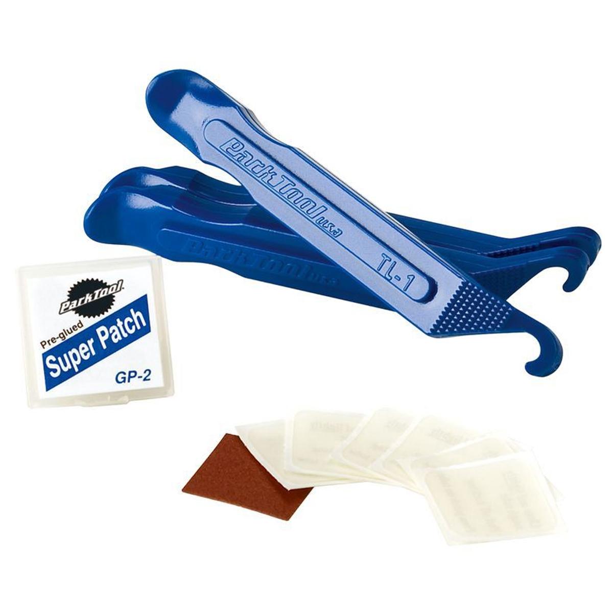 PARKTOOL Tube Repair Kit Puncture Repair Kit Includes 3 Tire Levers/6 Patches TR-1