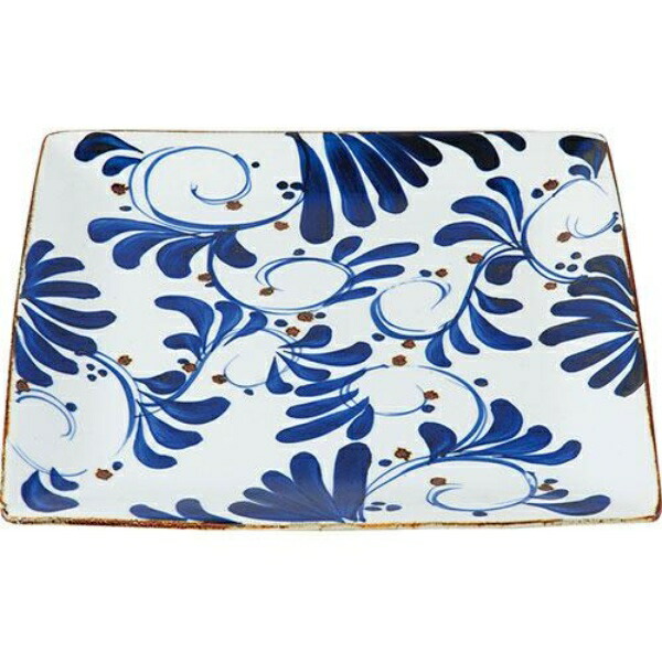 Saikai Pottery Hasami Ware “Karakusa” Square Plate (Large) Diameter 27cm (In Gift Box) 14501
