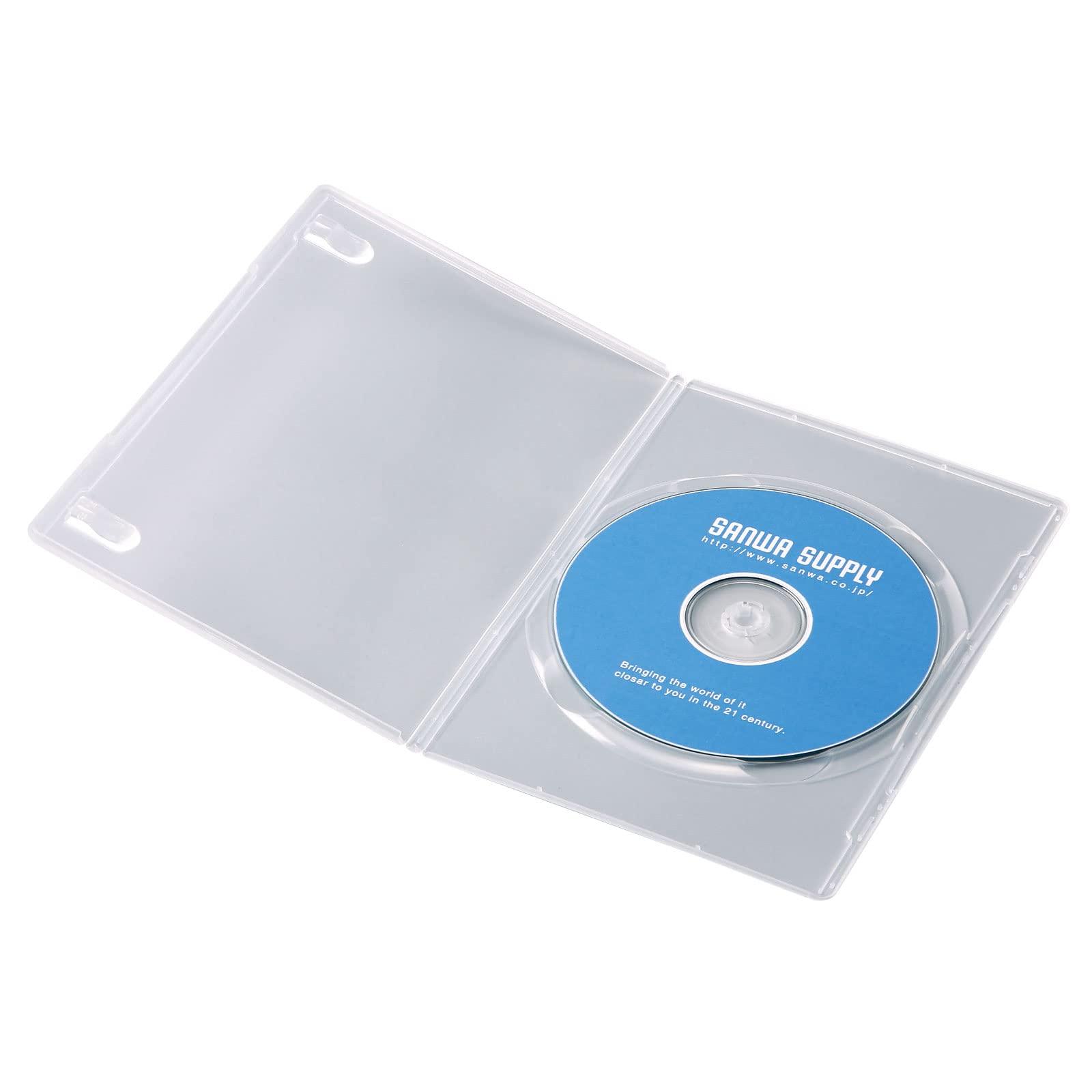 Sanwa Supply Slim DVD Tall Case (Single Disc Capacity, 10-Pack, Clear) DVD-TU1-10CLN
