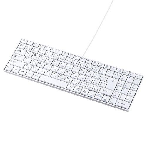 Sanwa Supply USB Slim Keyboard with Pantograph Mechanism and Numeric Keypad, White SKB-SL17WN