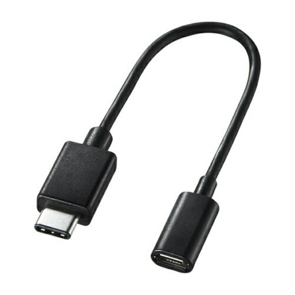 Sanwa Supply USB Type-C to USB 2.0 Micro-B Adapter Cable (MicroUSB B Female Connector - USB Type-C Male Connector) 0.1m Black AD-USB25CMCB