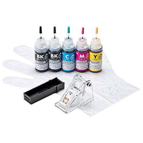 Sanwa Supply Refill Ink for BCI-380/XKI-N10PGBK, 381/N11BK, C, M, Y INK-C380S30S5