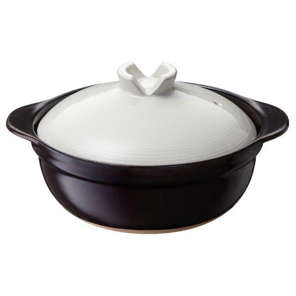 Ishigaki Industry Ishigaki Lightweight Clay Pot Size 9 Approx. Width 32.5 x Depth 27.5 x Height 16cm 2.8L 4-5 Servings Boil-Over Resistant Gas Stove Use Far Infrared Effect 4364 Black
