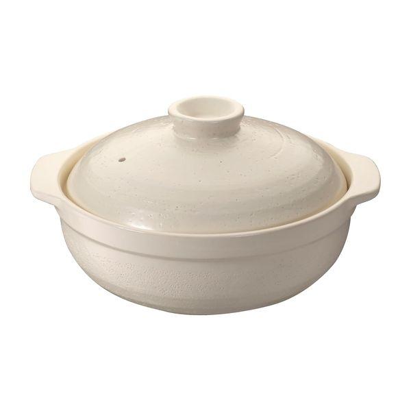 Ishigaki Stovetop-Safe Earthenware Pot with Boil-Over Prevention, Size 6 (Serves 1-2) 4501