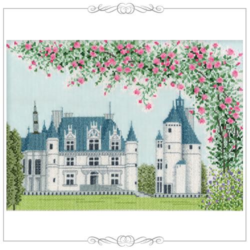 Olympus Silk Cross Stitch Embroidery Kit From World Heritage Sites and Scenes Around the World Château de Chenonceau Off-White 7213