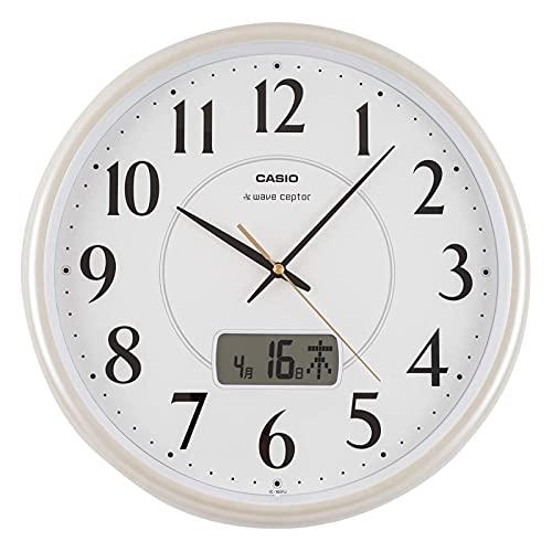 CASIO Wall Clock Radio-Controlled Clock White Champagne Analog Calendar IC-1001J-9JF