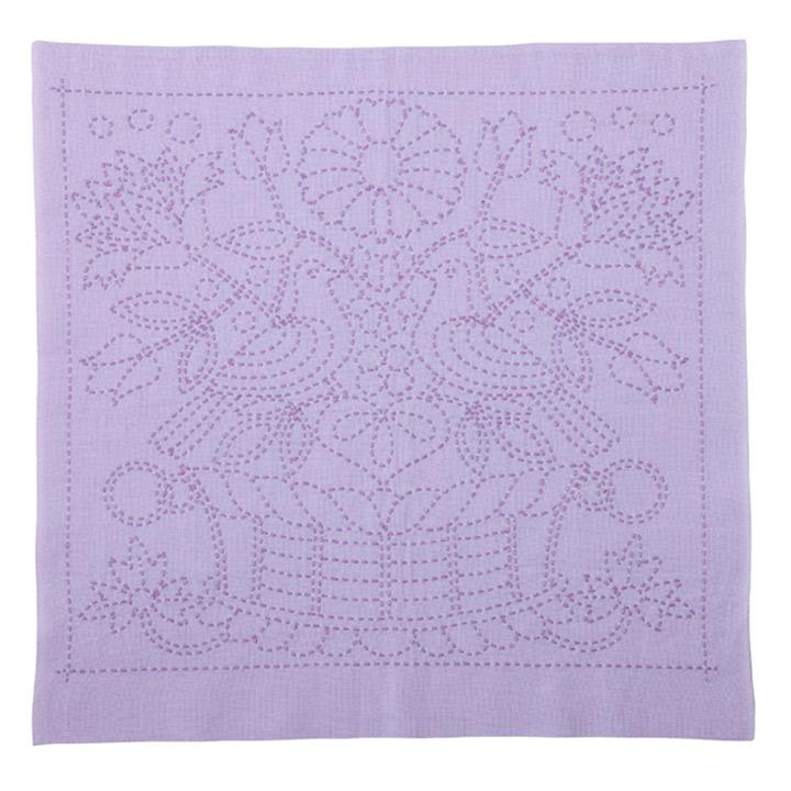 TULIP Hand-Sewn Flower Dishcloth Kit SASHIKO WORLD Purple France Cradle of Happiness KSW-019