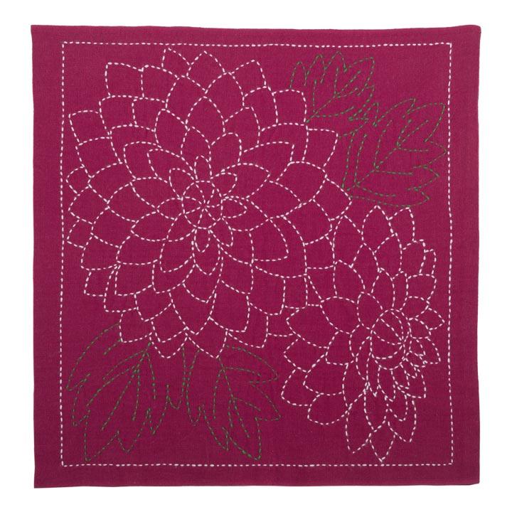 Embroidery Kit 『Hand-Sewn Flower Dishcloth Kit SASHIKO WORLD Mexico Dahlia KSW-024』 Tulip