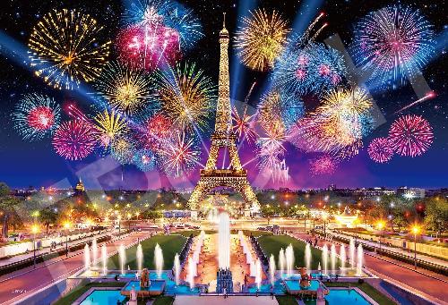 EPOCH 300-Piece Jigsaw Puzzle: Overseas Scenery - Eiffel Tower Festival, France (26×38cm) 28-830s Includes Glue, Spatula, and Point Voucher