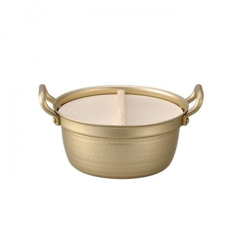 Kodengu Hokuriku Aluminum Stew Pot with Stepped Base (with Wooden Lid) 18.5cm