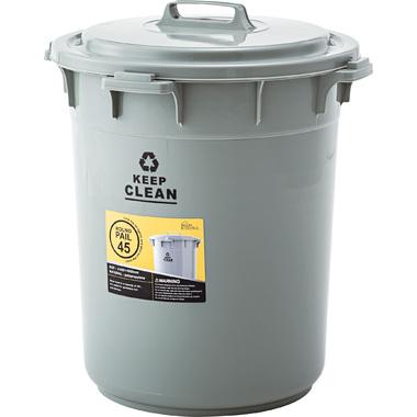 Azumaya-kk Lidded Trash Can Gray W42.5×D42.5×H52cm LFS-765GR