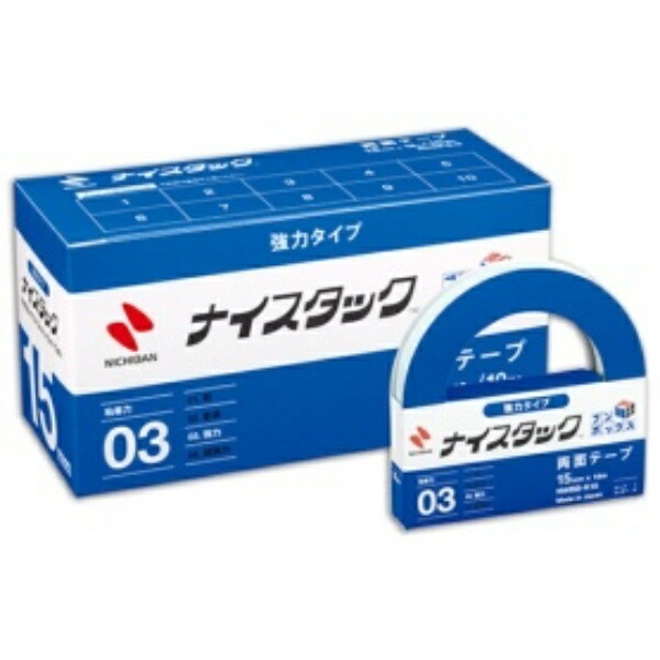 Nichiban Double-Sided Tape Nice Tack (Strong) 10 Rolls 15mm x 18m NWBB-K15