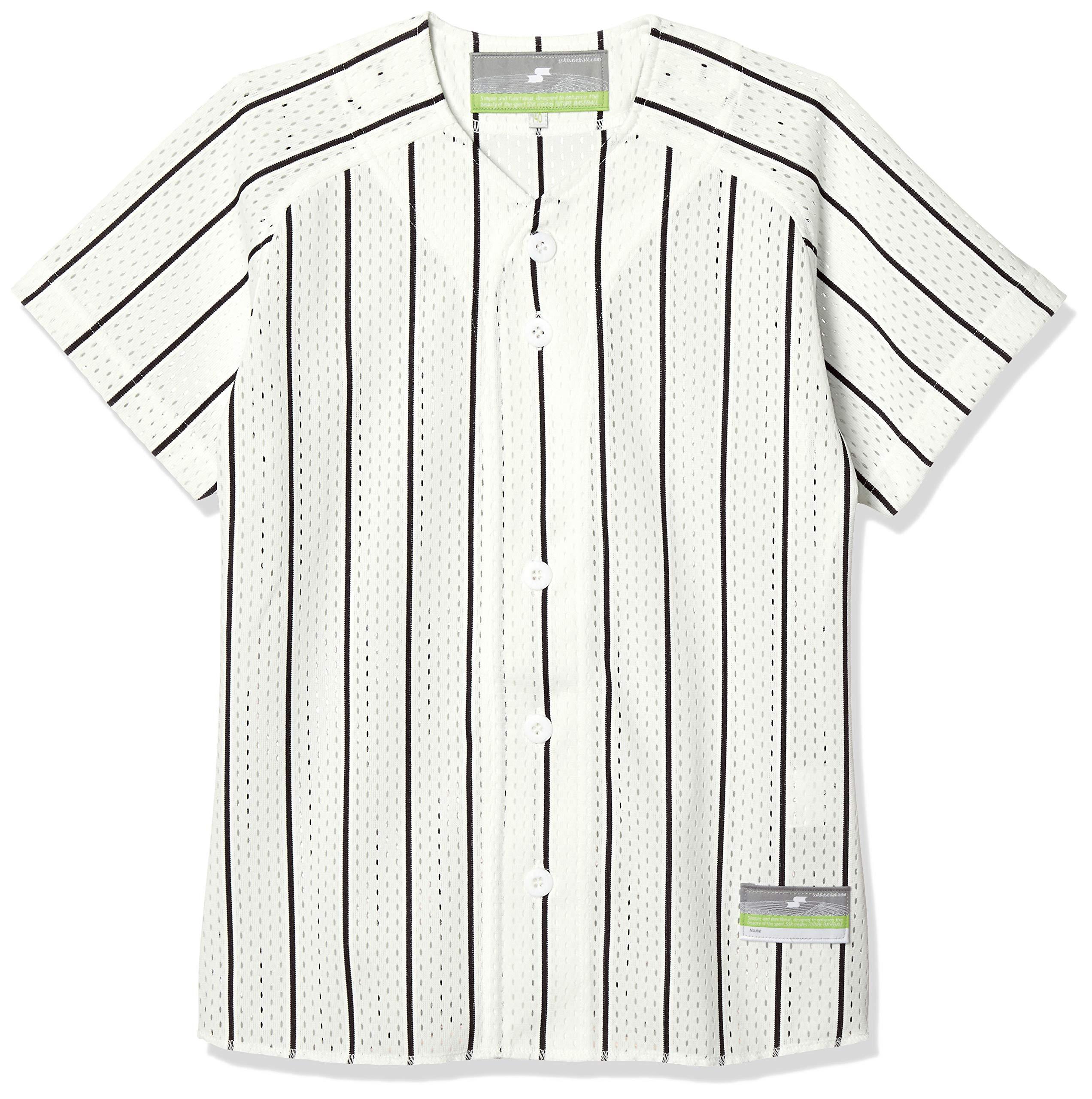 [SSK] Baseball Wear Junior Striped Mesh Shirt [Junior] US002JM Boys White × Black (1090) Japan 160 (Equivalent to Japanese Size 160)