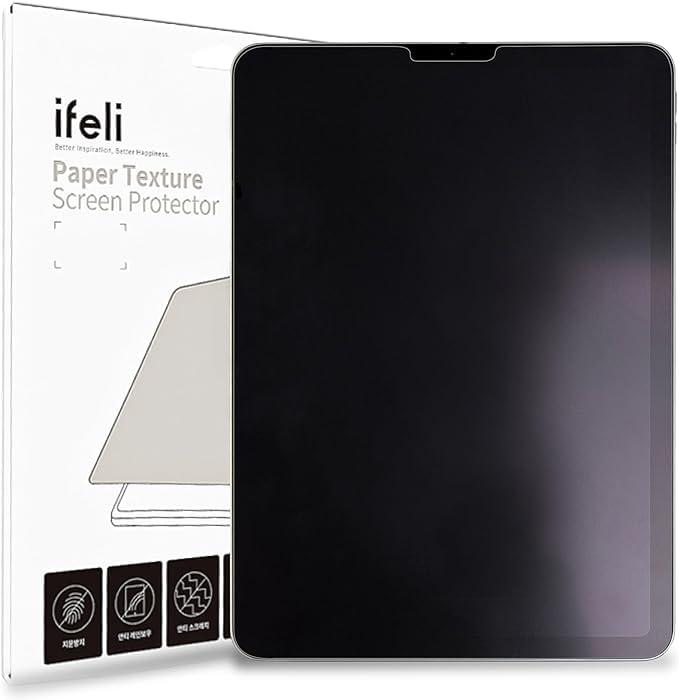 ifeli Paper Texture Screen Protector for iPad Pro 11-inch (4th/3rd/2nd/1st Generation) Paper-like Drawing Feel Fingerprint-Resistant 1 Sheet Included IF00068