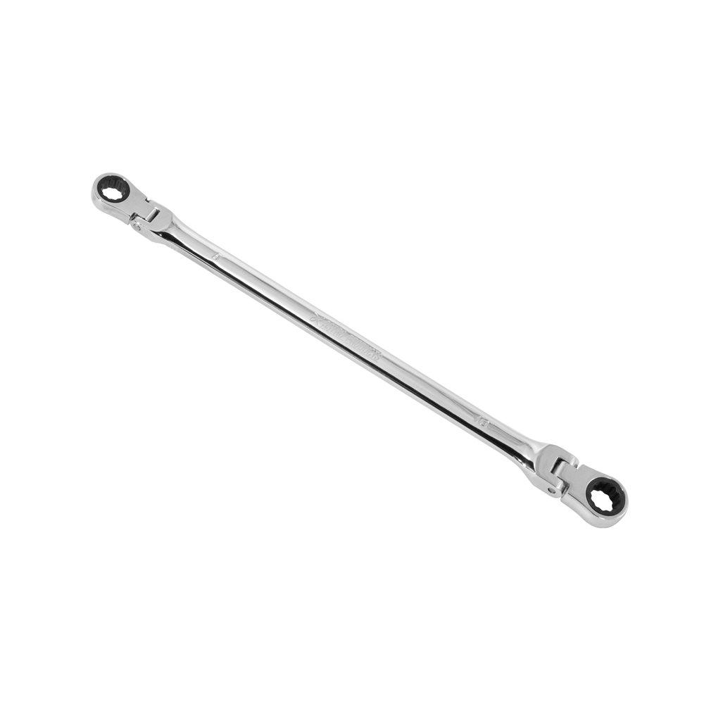AP Long Double Flex Ratchet Combination Wrench 8×10mm | Wrench Ratchet Combination Wrench Double Long Gear Wrench Gear Final Tightening Temporary Tightening Flex Swivel 72-Tooth Maintenance DIY Repair Construction Inspection