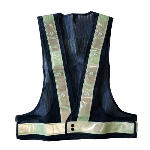 Safety Vest with LED (Phosphorescent, Navy/White)