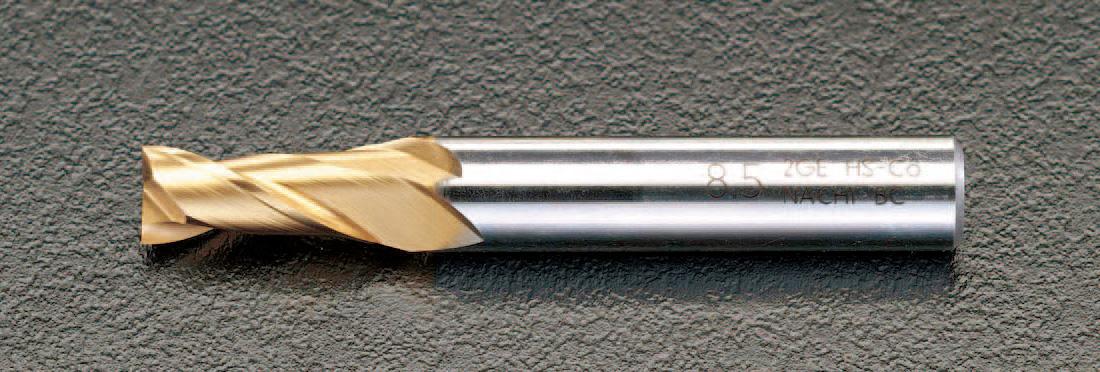8.0x 65mm End Mill (TiN-coated, Co-HSS/2-flute)