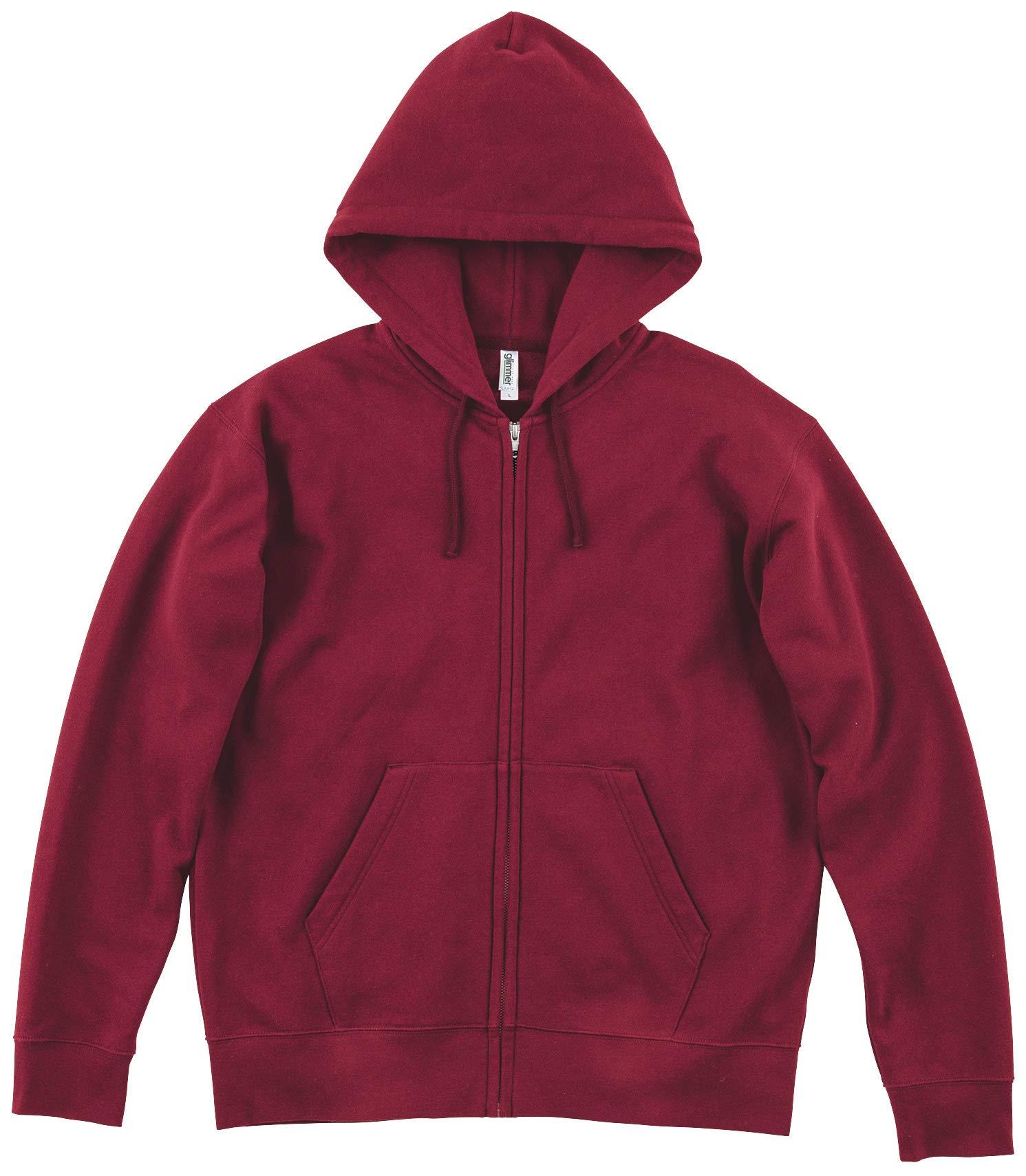 [Glimmer] 10.0 oz Dry Fleece-Lined Zip Hoodie 00348-AFZ [Men's] 00348-AFZ Burgundy Japan 5L (Equivalent to Japanese size 5L)