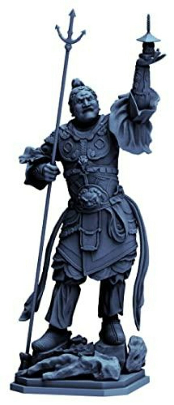 Kaiyodo Artpla ART PLA Four Heavenly Kings Statue: Tamonten Approx. 160mm tall Non-scale Unpainted, unassembled plastic model kit AP009