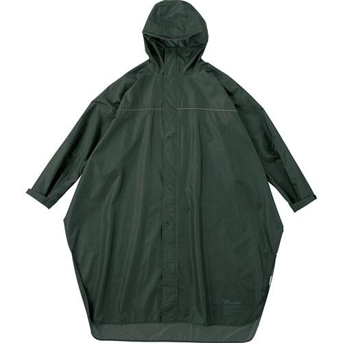 [World Party] Raincoat [Rain Bicycle Sleeve Poncho] Green Women's Bicycle Compatible Hood with Brim Reflector Glove Covers Everyday Use Casual Fashionable Cute Women R-1122-201